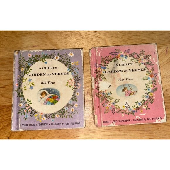 A Childs Garden Of Verses By Robert Louis Stevenson Set Bed & Play Time - Picture 1 of 9